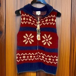 ⭐️B-SHARP Fair Isle Snowflake Zip Up Sweater Vest Y2K Size S